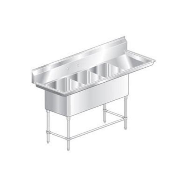 Aero Aero Manufacturing CompanyÂ Three Bowl Aerospec SS NSF Sink, 30W Right Drainboard 2F3-2424-30R